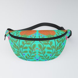 Tulip floral turquoise  Fanny Pack