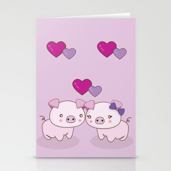 come on piggy love. Stationery Cards