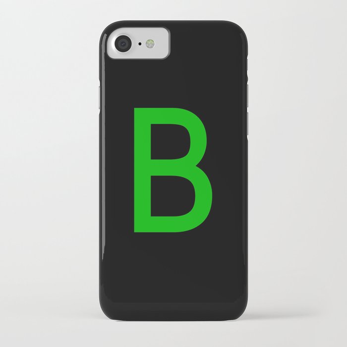 LETTER B (GREEN-BLACK) iPhone Case