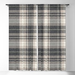 fall plaid - tan and charcoal Blackout Curtain