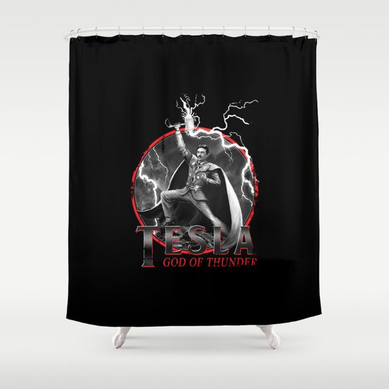 Tesla: God of Thunder Shower Curtain