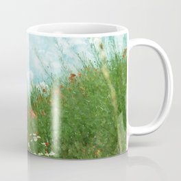 Meadow sunny summer beautiful moment Coffee Mug | Sunnysky, Retropainting, Meadowscenery, Nature, Painting, Acrylic, Countrysidebeauty, Wildflowerscenery, Horizon, Summerpainting 
