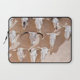 Cow Skulls Adobe - West Texas Photography Laptop Sleeve