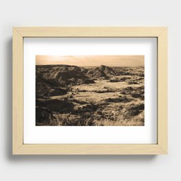 Badlands of North Dakota 2007 #4 Sepia Recessed Framed Print