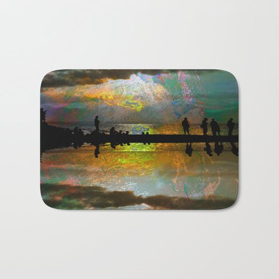 Abstract-art sunset Bath Mat