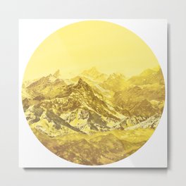 Mountains Yellow Metal Print