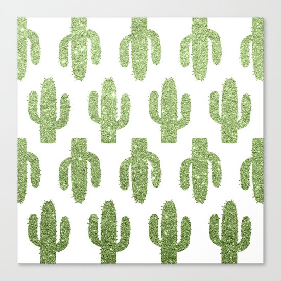 Glitter Cacti Canvas Print