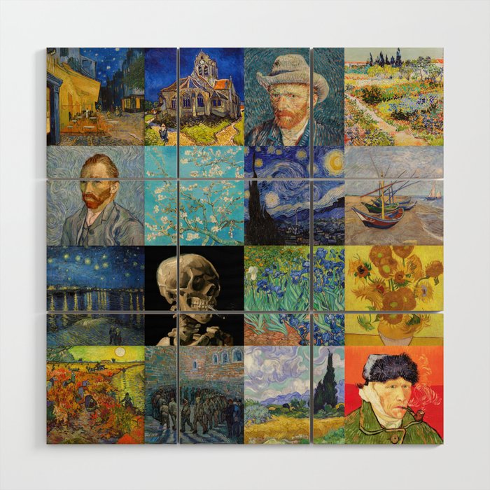 Vincent van Gogh - Masterpieces Patchwork, Grid Wood Wall Art