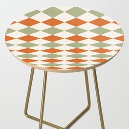 Geometric Shape Patterns 19 in Sage Orange themed Side Table
