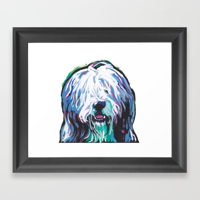 Fun Bearded Collie Dog Portrait Bright Colorful Pop Art Dog