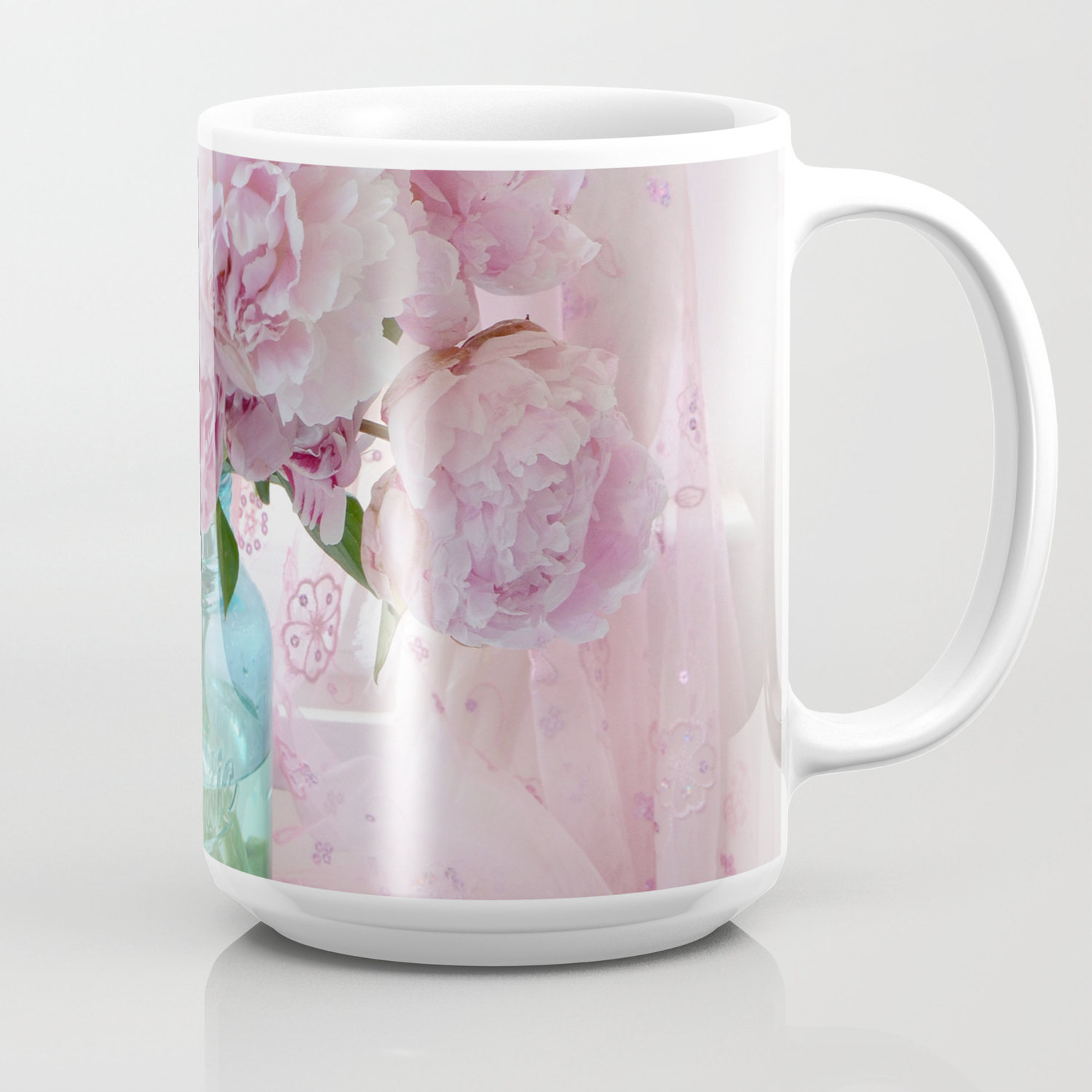 Peonies In Aqua Vase Vintage Romantic Peony Bedroom Decor Coffee Mug By Kathyfornal Society6