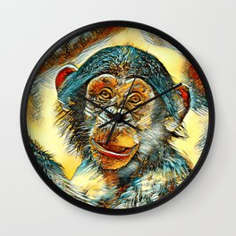 AnimalArt_Chimpanzee_20170602_by_JAMColorsSpecial Wall Clock