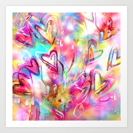 Bursting Hearts Art Print