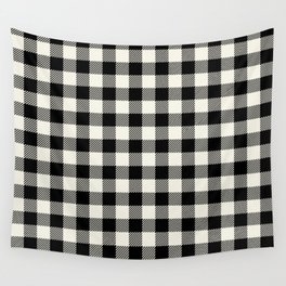Buffalo Plaid Black and White Gingham Pattern  Wall Tapestry