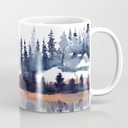 Winter Landscape With Pine Trees And Snow Watercolor Mug