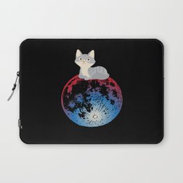 Moon Full Moon Cat Space Laptop Sleeve