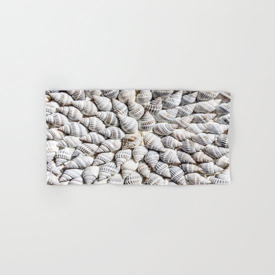 White Seashells Pattern Hand & Bath Towel