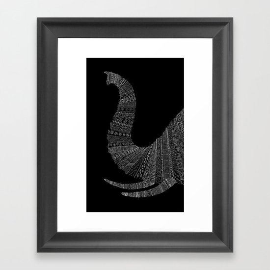 Elephant (On Black) Framed Art Print