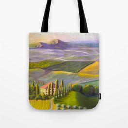  Italian Countryside Landscape Oil Painting Tote Bag