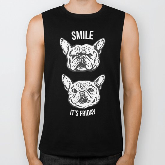 Smile It's Friday Frenchie Biker Tank