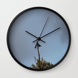 Perched Before the Storm Wall Clock