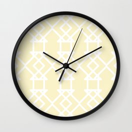 White and Yellow Tessellation Line Pattern 27 - Diamond Vogel 2022 Popular Colour Pure Laughter 0846 Wall Clock