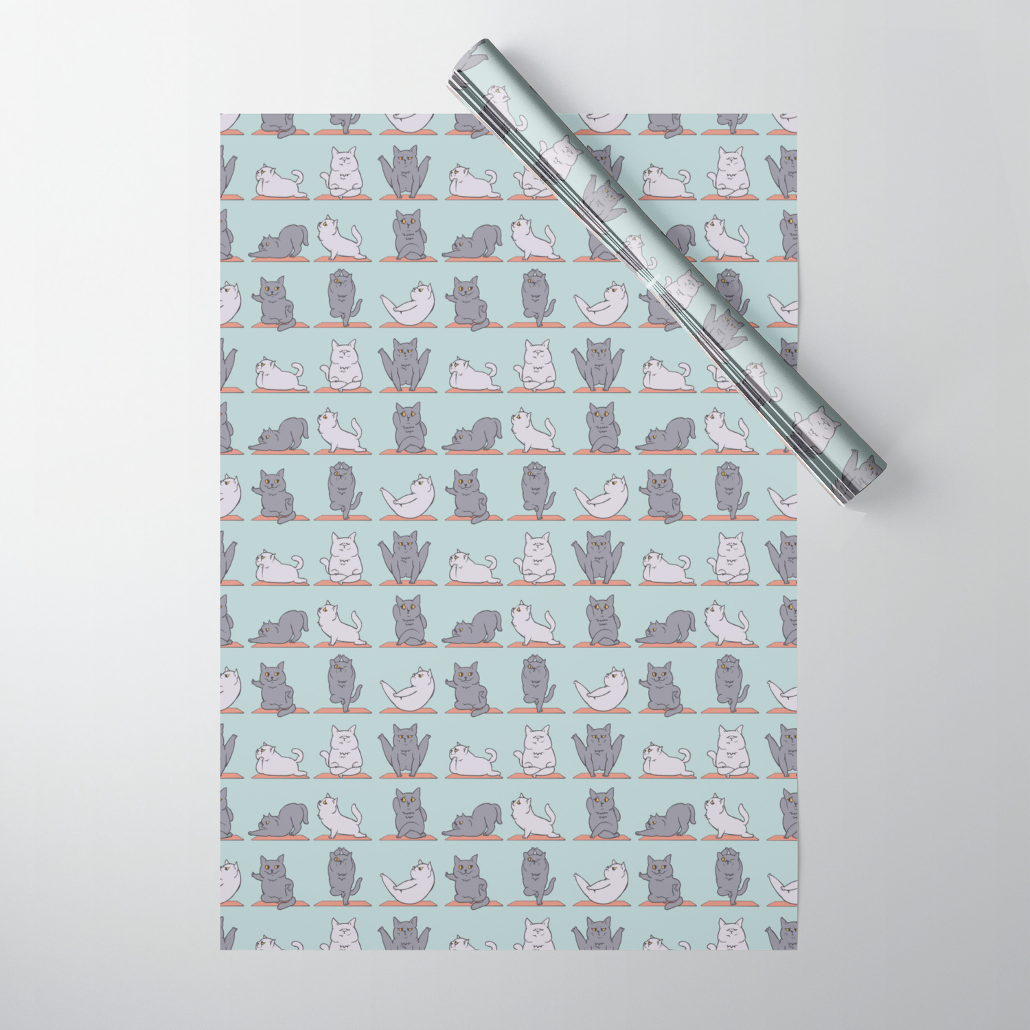 British Shorthair Cat Yoga Wrapping Paper By Huebucket Society6