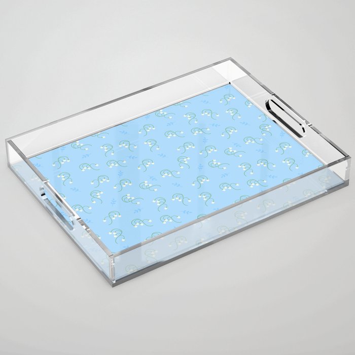 Fresh Lily of the Valley Pattern Acrylic Tray