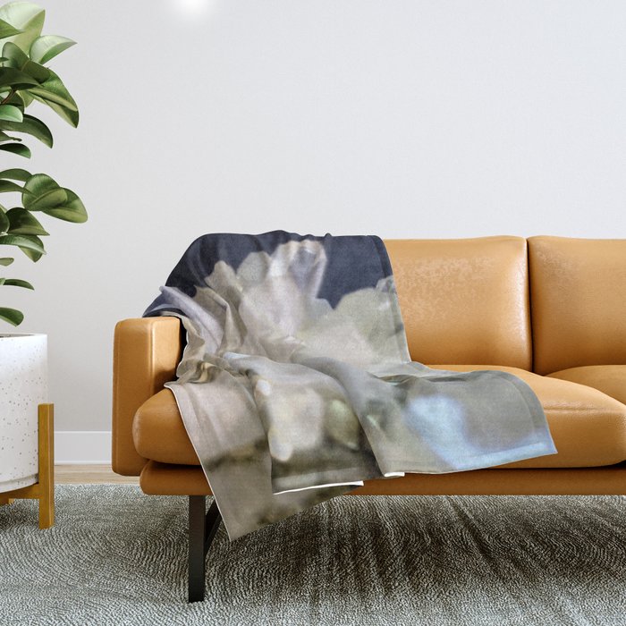 Clear Quartz growing with Pyrite Throw Blanket