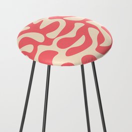 Abstract Mid century Modern Shapes pattern - Pink Counter Stool