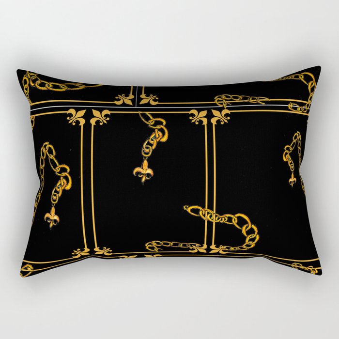 Unchained: Gold + Black Rectangular Pillow