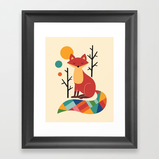 Rainbow Fox Framed Art Print