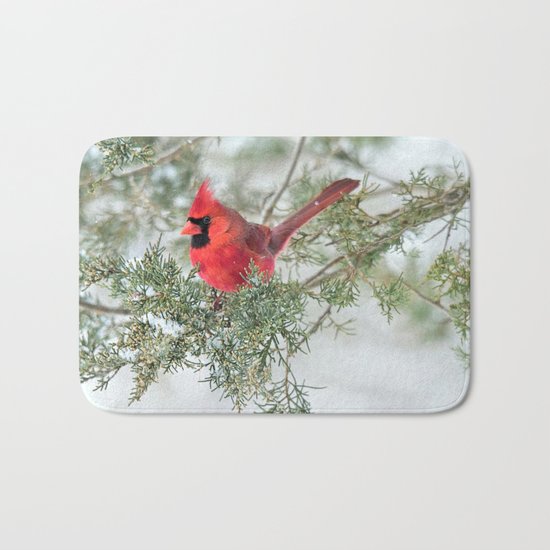 Cocky Cardinal Bath Mat