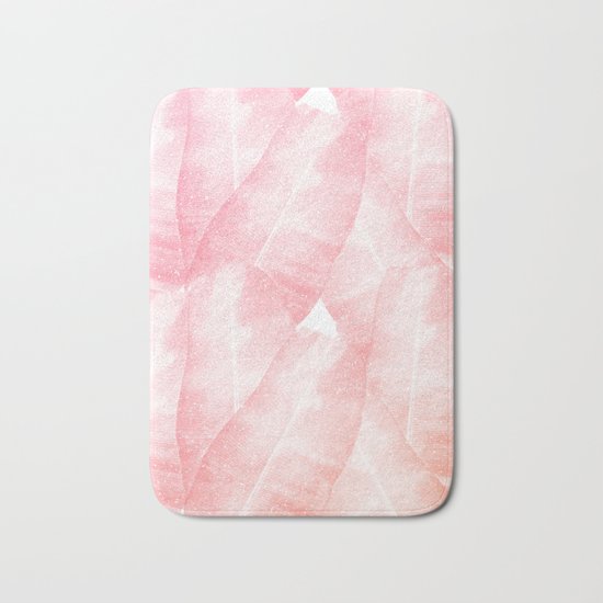 Banana Leaves Pink Bath Mat