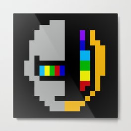 Daft minimal pixel Metal Print | Punk, Pixel, Robots, Electronica, 8Bit, Graphicdesign, Technologic, Concert, Daft, Music 