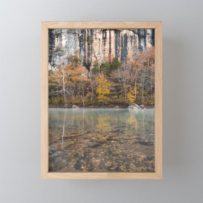 Buffalo River Calm Autumn Waters Below Roark Bluff Framed Mini Art Print