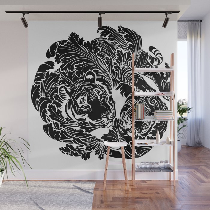 The Tiger and the Mirror Wall Mural