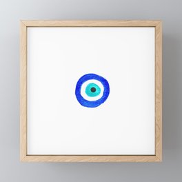 Single Evil Eye Amulet Talisman Ojo Nazar - on white Framed Mini Art Print