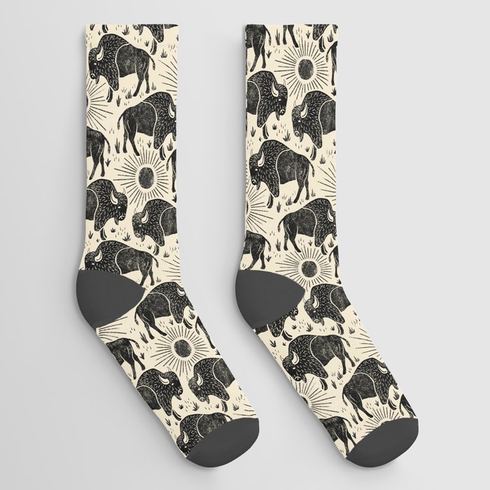 Bison - black and cream Socks