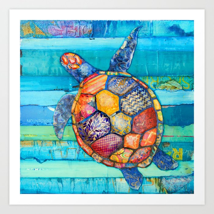 "Honu" Sea Turtle in Ocean Art Print