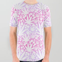 Psychedelic Cannabis And Flowers Purple Haze All Over Graphic Tee