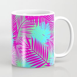 Neon Pink & Blue Tropical Print Coffee Mug