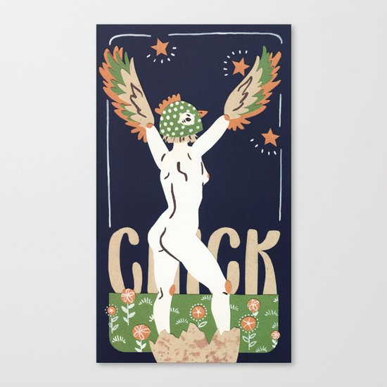 Naked chick Canvas Print