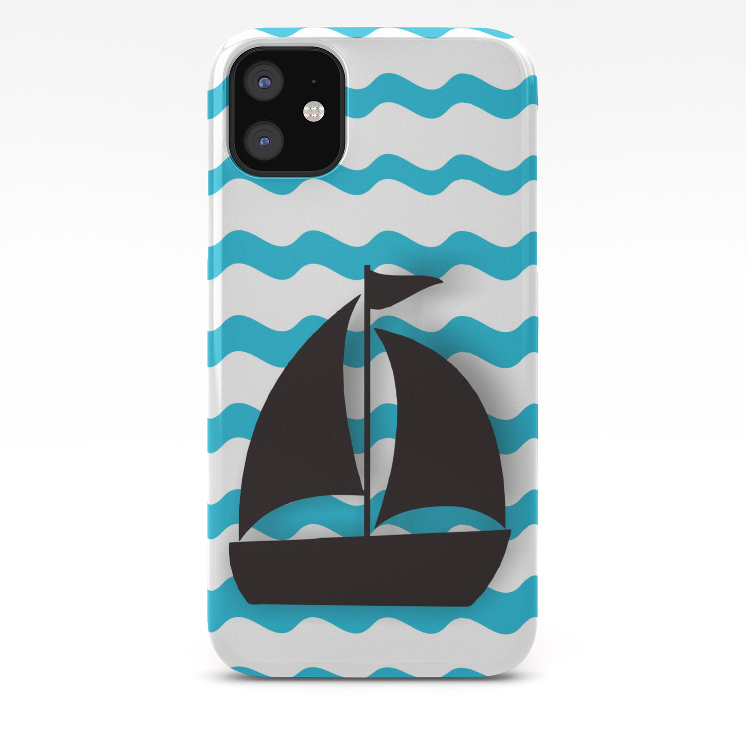 Wall Decor Bathroom Art Print Decoration Blue Sea Boat Poster