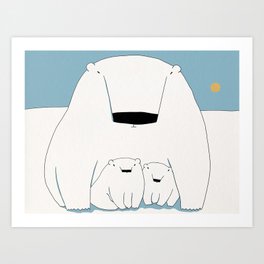 Polar bears family Art Print