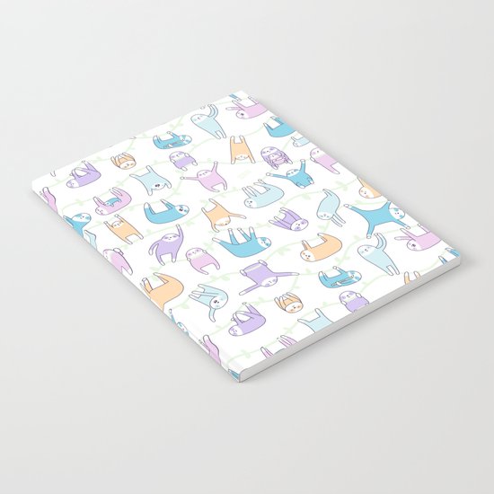 Lazy Sloths Doodle - Pastel and Kawaii Notebook