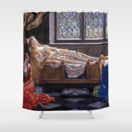The Sleeping Beauty medieval art Shower Curtain