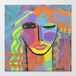 Untitled Abstract Portrait of a Woman Acrylic on Ceramic Tile Canvas Print