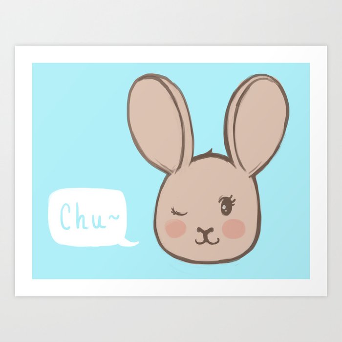 Cute Chu Bunny Art Print