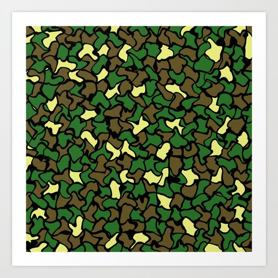 Camouflage Wobble Tile Pattern Art Print